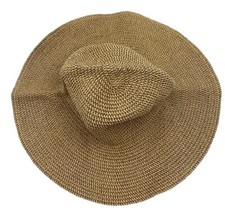 Packable Womens Hat Summer Sun Hat Beige Brown Beach Pool Outdoor Derby Preowned