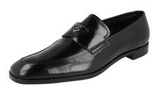 PRADA Leather Logo Loafer Slipper Dress Shoes 2DB192 Black -  US 12.5 EU 45,5