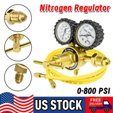 New Nitrogen Gas Regulator 0-800 PSIG HVAC Purging, Pressure Charge with Hose US