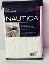 NAUTICA Standard PILLOW SHAM Blue White Gray 27x21 Inches 1 Sham