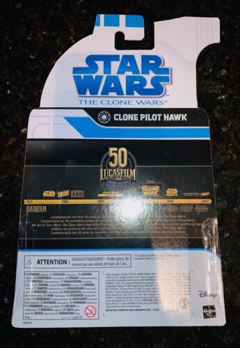 Figura de acción Hasbro Star Wars Pilot Hawk The Clone Wars 6 pulgadas serie negra NUEVO - Imagen 2 de 3