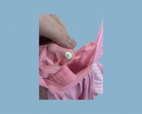 Lululemon Womens Size 6 Racerback Tank Top W/ Bra Pink And White Stripe - Picture 4 of 4