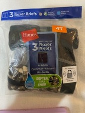 Hanes Tagless 4T Boy Boxer Briefs 3-PK 657 