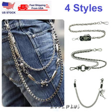 4 Styles Men's Strong Leash Heavy Wallet Chains Biker Trucker Jean Key Chain US