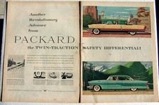 Packard Auto Ad Twin Traction 2 Page Ad 1955 Caribbean and Clipper