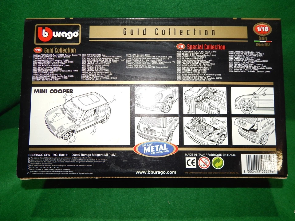 MINI COOPER 2000 BURAGO 1/18 GOLD COLLECTION - Immagine 4 di 4