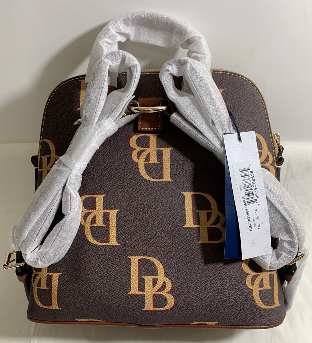 Authentic Dooney and Bourke Monogram Brown Logo Drawstring leatherBackpack Dooney & Bourke Backpack Brown Bags & Handbags for Women for  main image 4