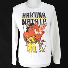 Disney Lion King Sweatshirt Womens M White Crewneck Pullover Hakuna Matata