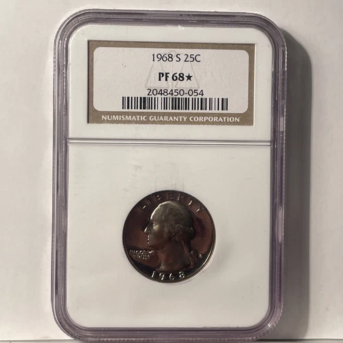 1968-S Washington Quarter 25c  NGC Graded PF 68*  #2048450-054