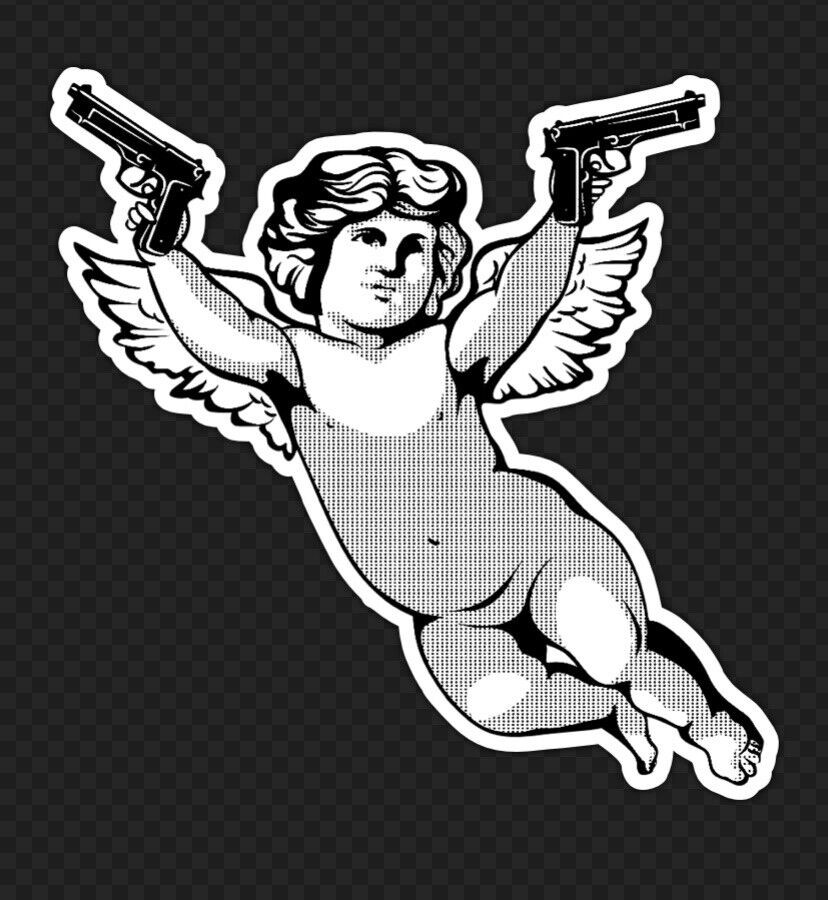 Street Angel Protect Guardian Guns Sticker Decal