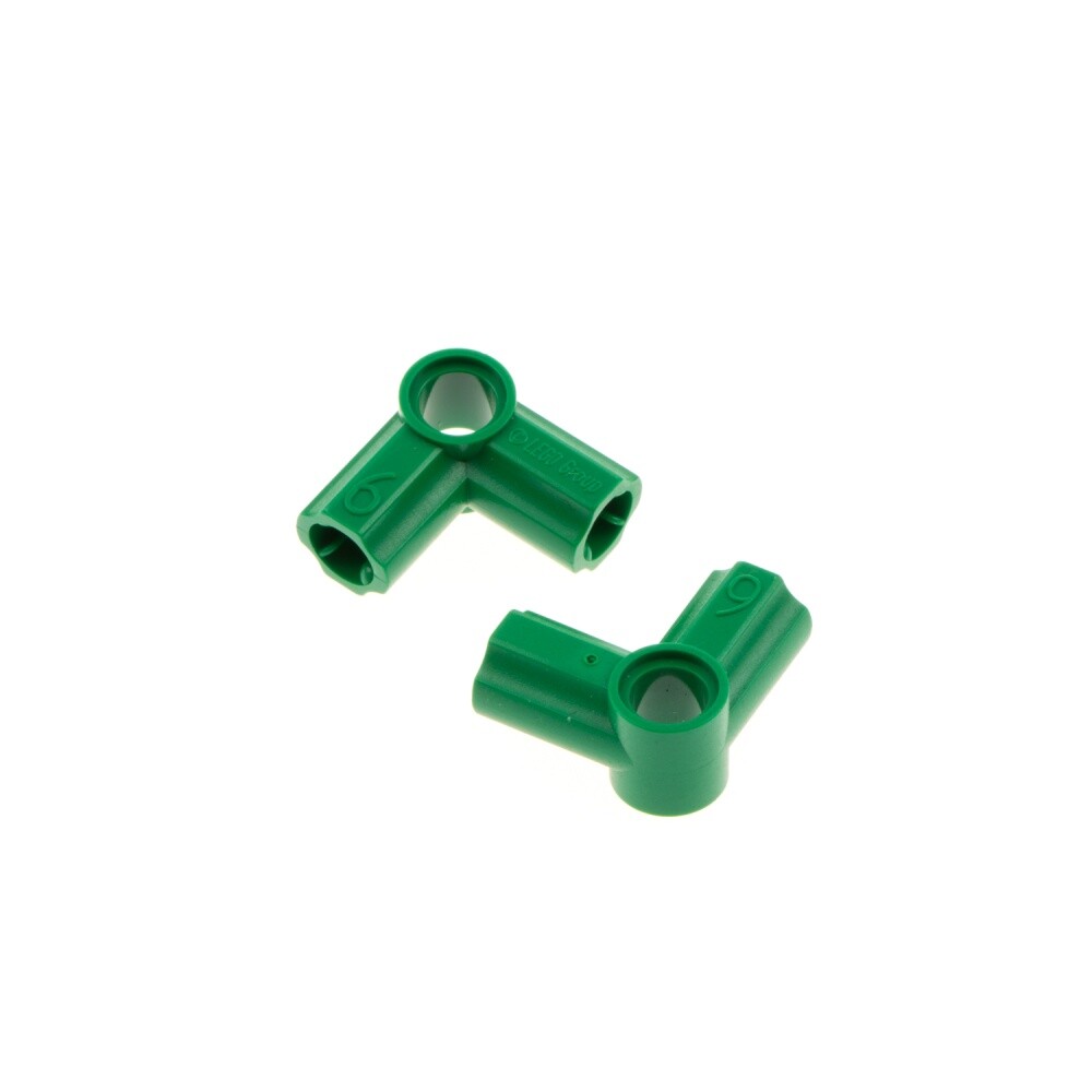 2x Lego Technic Axle Pin Connector Angle #6 90° Green 4114231 32014 42155