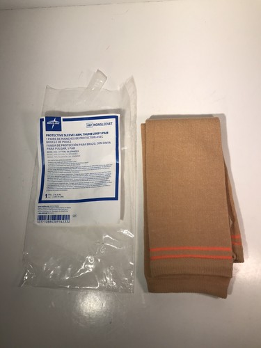 Medline Protective Arm Sleeve with Thumbloop - Tan - 16.5" - 1 Pair - NONSLEEVET