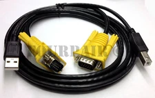 5ft KVM Switch Cable - USB VGA Wire Cord Plug 3-in-1 Monitor Keyboard Mouse PC