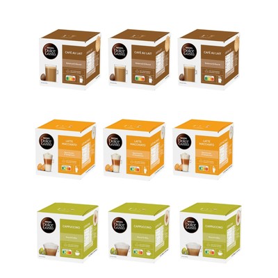 Dolce Gusto Nescafé Kapseln 9er Pack Cappuccino Macchiato Café Au Lait Kaffee
