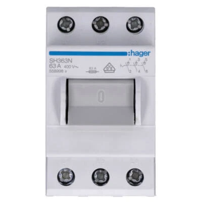 Hager Hauptschalter 3 polig Ausschalter Kompaktschalter 63A 400V AC SH363N - Bild 1 von 4