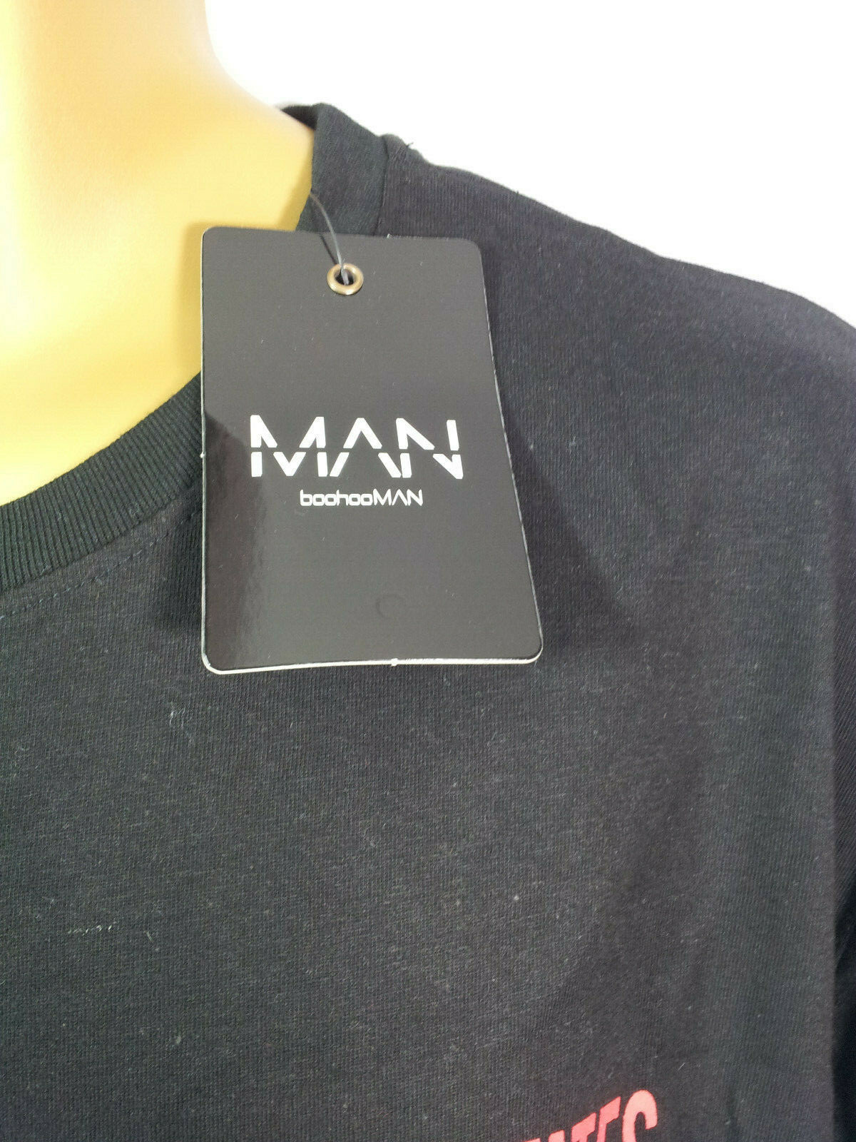 Mens BoohooMan Big & Tall T-Shirt With Chest & Back Print BNWT RRP £15.00 image 3