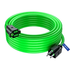 Extension Cord 50 FT Green 16 Gauge SJTW Indoor Heavy Duty Power Cable ETL