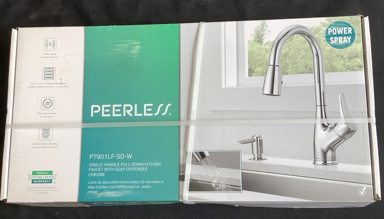 Peerless Kitchen Faucet Pull-Down Chrome Soap Dispenser P7901LF-SD-W M16