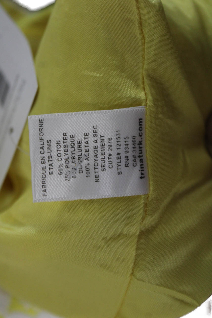 Trina Turk Women Fit & Flare Yellow Sleeveless Knee Length Dress Size 0