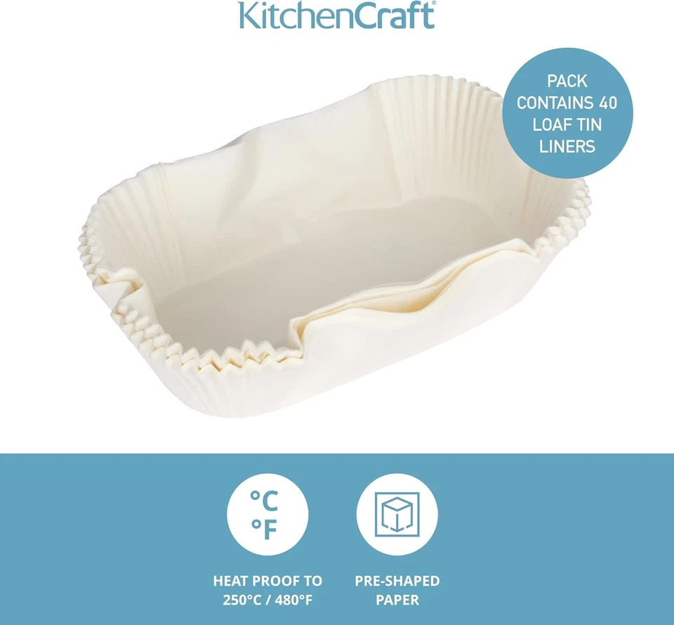 Kitchencraft Antihaft-Brotbackform-Backpapier Für 907 G, 20 X 9 Cm, Packung Mit  - Bild 2 von 4