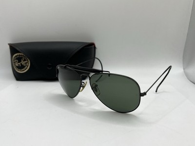 Vintage B&L Ray Ban Bausch & Lomb Outdoorsman Black Aviator Sunglasses BL