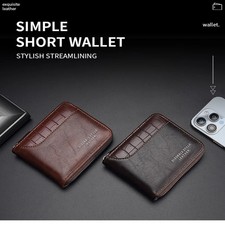New Brand Leather Men  s Wallet Luxury Mens Purse Male Zipper Card Holders with C
