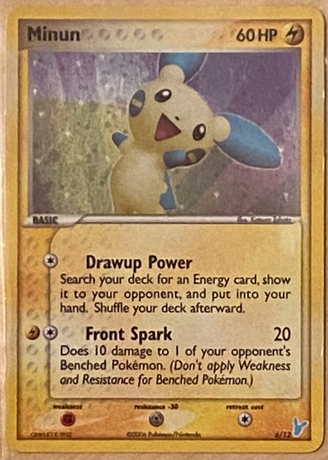 Pokemon 6/12 Minun 2006 Holo Plusle & Minun TCG Card