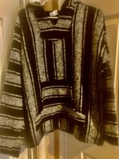 Mens Size XL Mexican Baja pullover hoodie black/gray Great condition