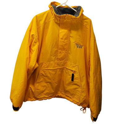 Gear For Sports Wild Dunes Mens XL Yellow Coat Jacket Zip Snap Hooded Vintage