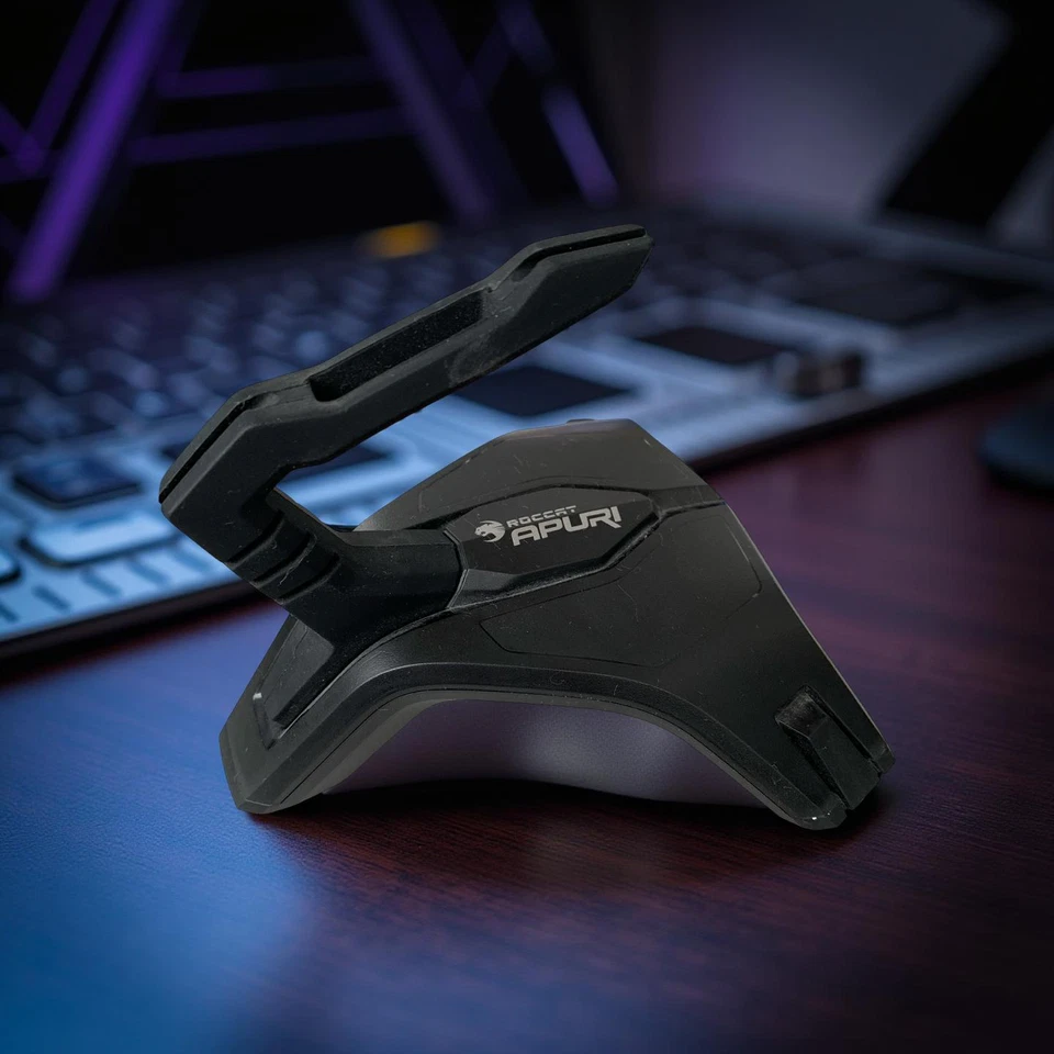 Roccat Apuri Raw - Gaming Maus Bungee mit Zero Drag, Stabilität durch Gewichte u
