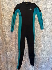 HEVTO Kids Guardian Full Body Wetsuit In Black Turquoise Neoprene size 11