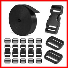 Buckles and Straps Set 1": 6 Yards of Thick Nylon Webbing, 6-Pack Heavy Duty ...