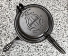 Griswold #8 Cast Iron Waffle Iron 151 154 Block Logo Alaska Coil Handles EPU
