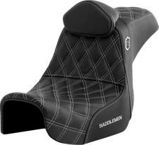 SADDLEMEN Pro Series SDC Performance Fits Seat - W/ Backrest - Silver Stitch -