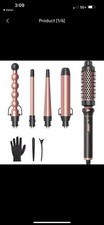 Bestope Professional 6 in 1 Curling Iron Wand Set Rotate Lock Glove Rose Gold