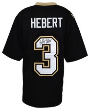 Bobby Hebert (SAINTS) Signed Black Custom Football Jersey - (SCHWARTZ COA)