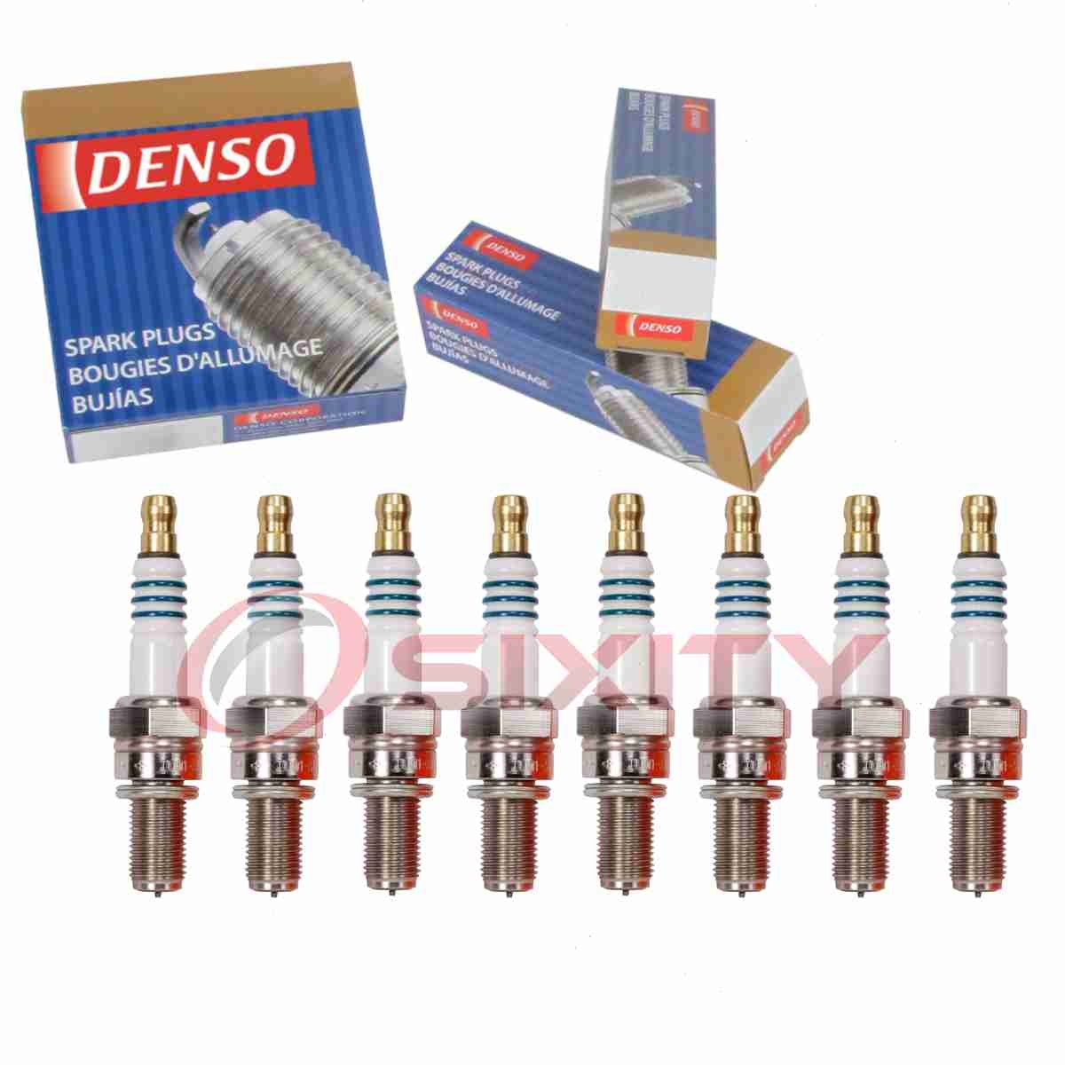 8 pc DENSO 5736 Iridium Racing Spark Plugs for IU01-31 4940 Ignition Wire ku