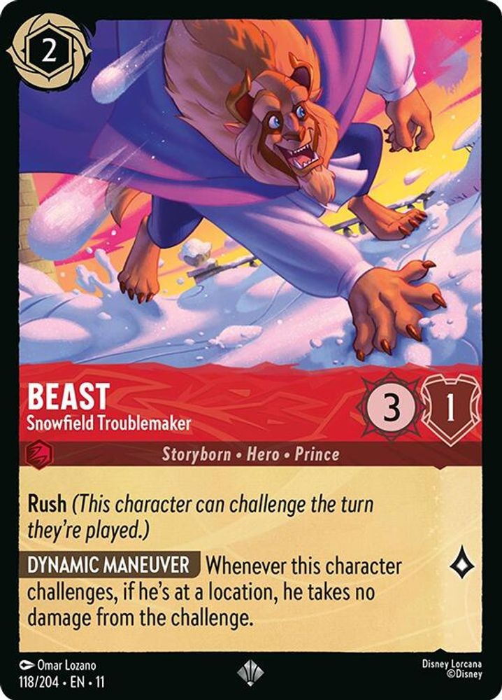 Beast - Snowfield Troublemaker 118/204 Super Rare Winterspell Lorcana LP