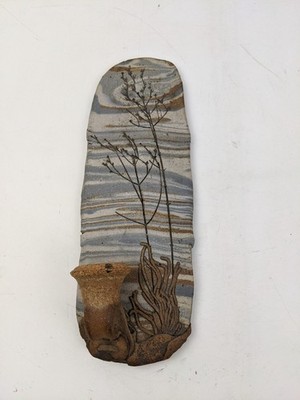 Alan Steinberg Studio Art Pottery Wall Candle Holder 12'' x 4.5''