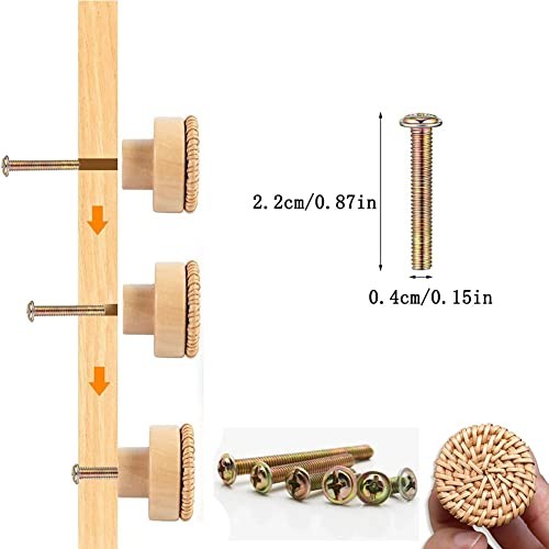 Boho Rattan Dresser Knobs for Girls Kitchen Cabinet knobs and Natural Colours - Picture 7 of 7