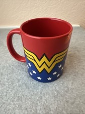 Paladone DC Wonder Woman Coffee Mug Red, Blue, White Stars, Yellow Winged W