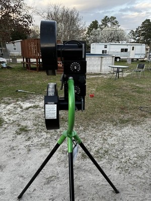 Spinball Wizard Portable Baseball Pitching Machine with Tripod Stand, 105 mph