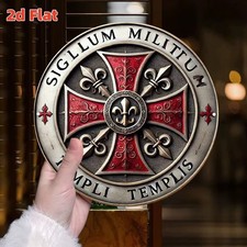 Knights Templar  Wall Art Metal Sign Plate Design 2D-  20cm/8"