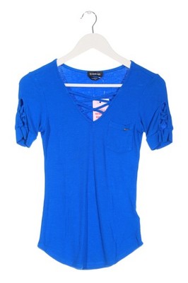 BEBE V-Ausschnitt-Shirt Damen Shirt Gr. DE 36 blau Casual-Look