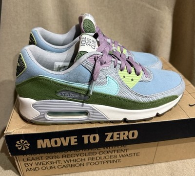 NIKe Air Max 90 SE Mens 8.5 Worn Blue Copa Wolf Grey Shoes Sneakers DM0036-400