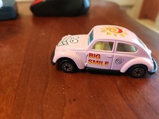 YatMing Volkswagon Beetle Big Smile No.1009 VW Diecast Vintage Pink