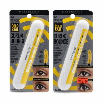 MAYBELLINE Volum' Express Colossal Curl Bounce Mascara Blackest Black 350 2 pk