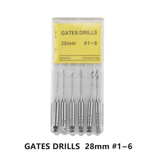 Dental Peeso Reamers/Gates Drills Endodontic Root Canal Engine Use 28/32mm #1-6 - Foto 23 di 25