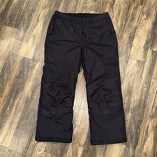 LANDS END Ski Pants Girl's Youth Size M/P 10-12 Outdoor Winter Nylon Black