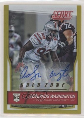 2016 Score Gold Zone Signatures 93/50 Adolphus Washington Rookie Auto RC 2r5